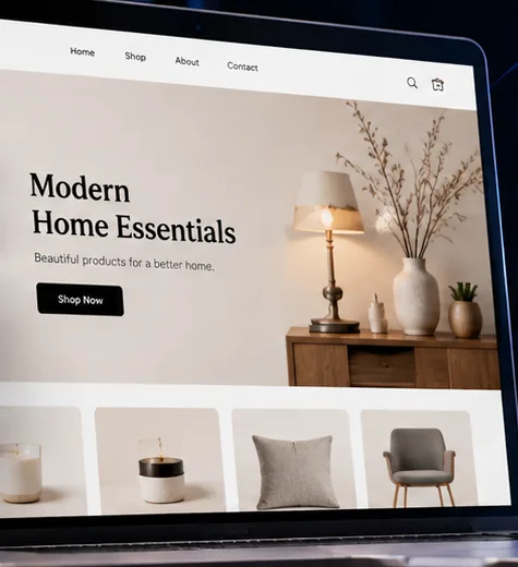 Basic Shopify storefront before redesign